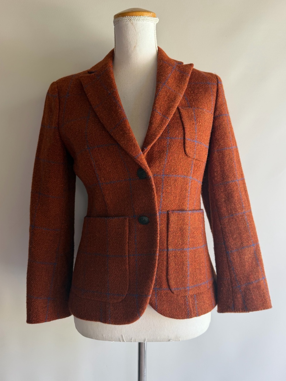 Rag & Bone Nancy Windowpane Plaid Wool Blazer - sz 2